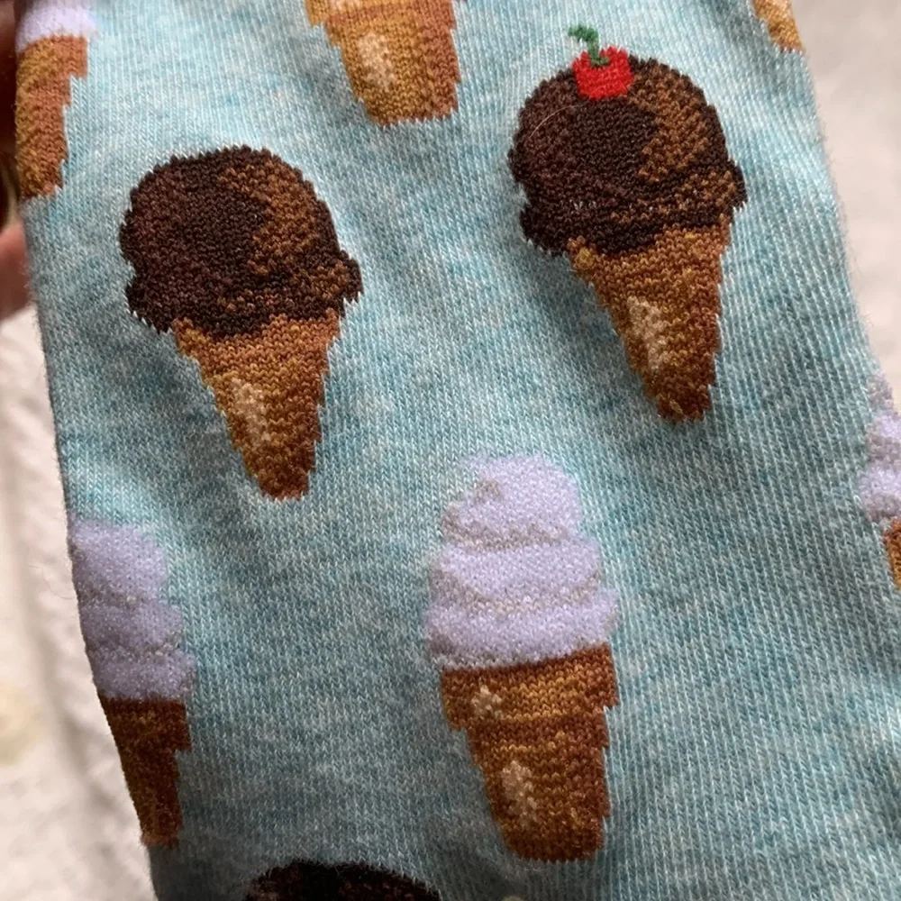 Hot Sox Ice Cream cones women’s socks Mint Melange NWT